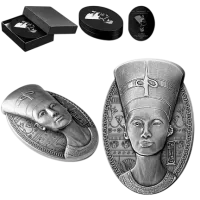 Монета «Нефертити»,  2023 г., Серебро, 93,3 гр., проба 999, ДЖИБУТИ