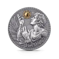 Монета "Икар", 2025 г., Серебро, 31,1 гр., проба 999, КАМЕРУН