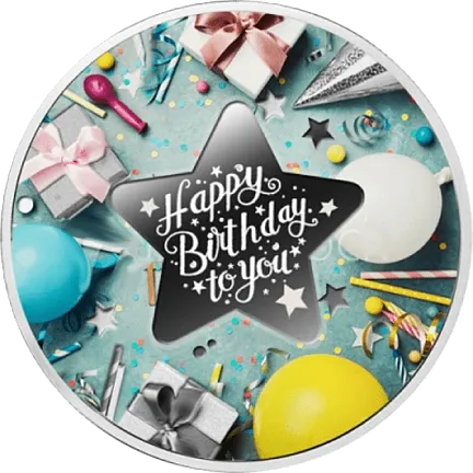 Монета «С Днем Рождения»,  2020 г., Серебро, 17,5 гр., проба 999, КАМЕРУН