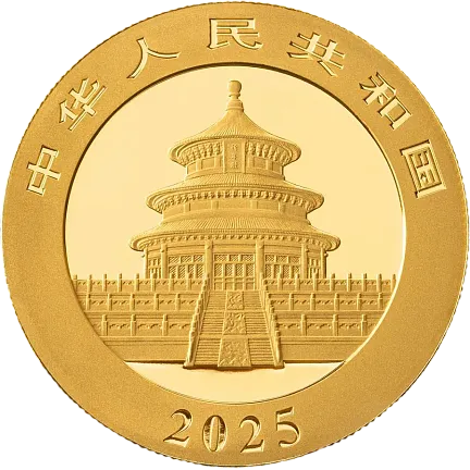 Монета «Панда», 2025 г., Золото, 8 гр., проба 999, КИТАЙ
