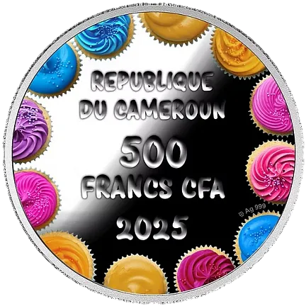 Монета «С Днем Рождения», 2025 г., Серебро, 17,5 гр., проба 999, КАМЕРУН