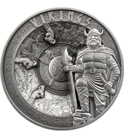 Монета "Викинги ", 2023 г., Серебро, 1 000 гр., проба 999, САМОА