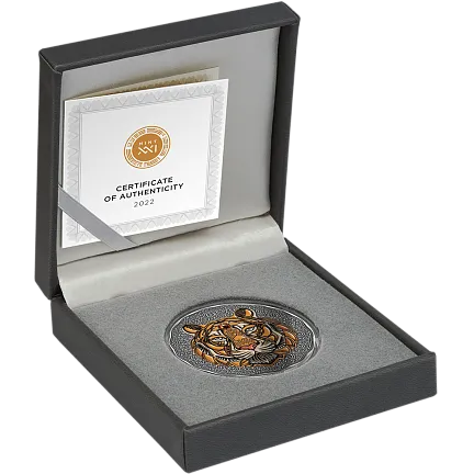 Монета «Тигр. Mandala Art», 2022 г., Серебро, 62,2 гр., проба 999, НИУЭ
