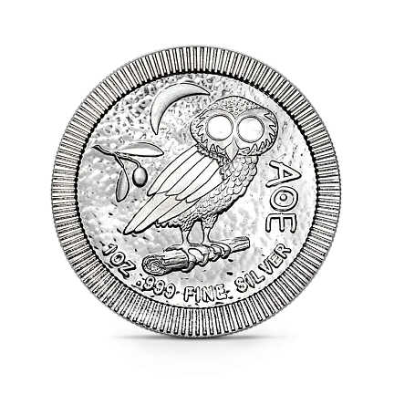 Монета "Афинская Сова",  2020 г., Серебро, 31,1 гр., проба 999, НИУЭ