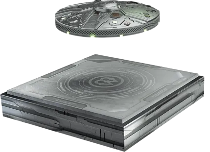 Монета «Летающая монета НЛО МР 1766», 2024 г., Серебро, 217,7 гр., проба 999, КАМЕРУН