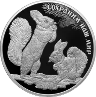 Монета «Белка обыкновенная», СПМД, 2023 г., Серебро, 155,5 гр., проба 925, РОССИЯ