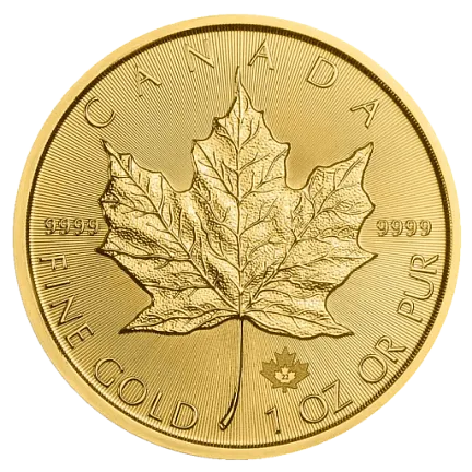 Монета «Кленовый лист», 2025 г., Золото, 31,1 гр., проба 9999, КАНАДА