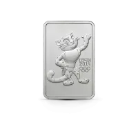 Монета "Символ Олимпиады в Сочи Леопард", ММД, 2011 г., Серебро, 31,1 гр., проба 999, РОССИЯ