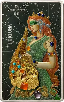 Монета «Богиня Фортуны», 2024 г., Серебро, 200 гр., проба 999, ГАНА