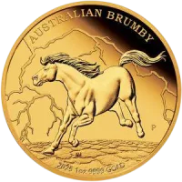 Монета «Брамби (лошадь)», 2025 г., Золото, 31,1 гр., проба 999.9, АВСТРАЛИЯ