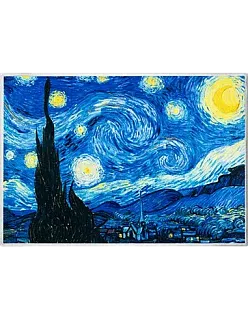 Монета "Звездная ночь. Ван Гог", 2026 г., Серебро, 17,5 гр., проба 999, КАМЕРУН