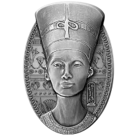 Монета «Нефертити»,  2023 г., Серебро, 93,3 гр., проба 999, ДЖИБУТИ