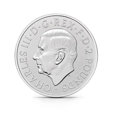 Монета "Британский Лев", 2025 г., Серебро, 31,1 гр., проба 999, СОЕДИНЕННОЕ КОРОЛЕВСТВО