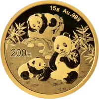 Монета «Панда», 2025 г., Золото, 15 гр., проба 999, КИТАЙ
